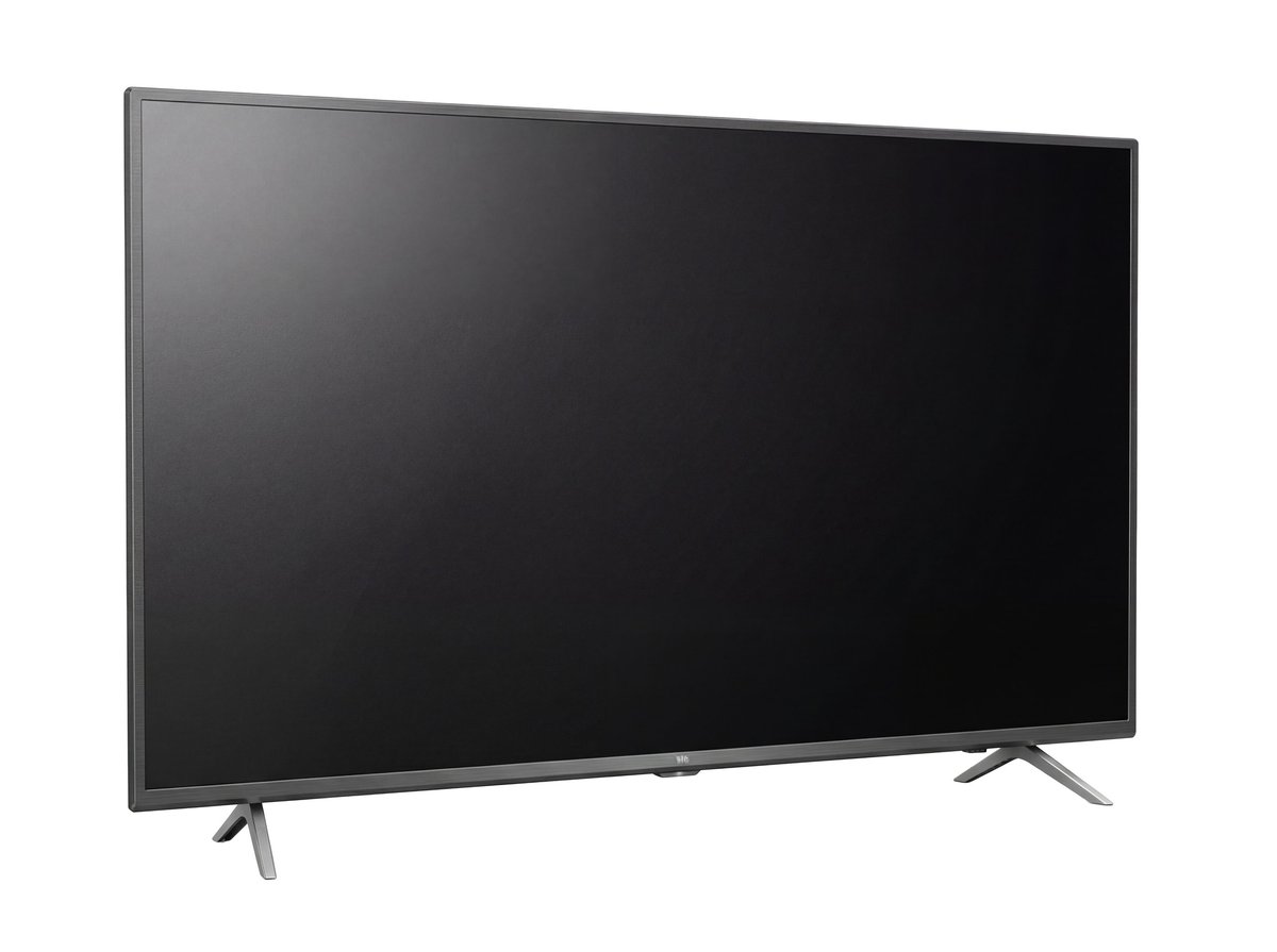 Modern black flat screen TV isolated on transparent background